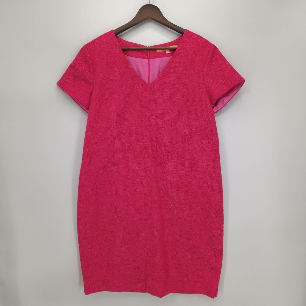Vilagallo Womens Sheath Dress Raspberry Pink Metallic Shimmer Size 44 US 10